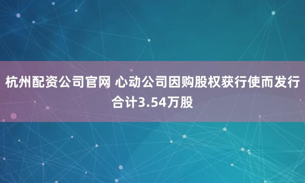 杭州配资公司官网 心动公司因购股权获行使而发行合计3.54万股